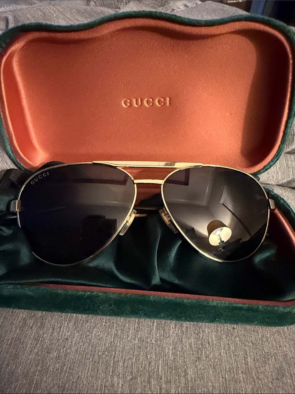 Gucci Tortoiseshell Sunglasses with Gold Accents